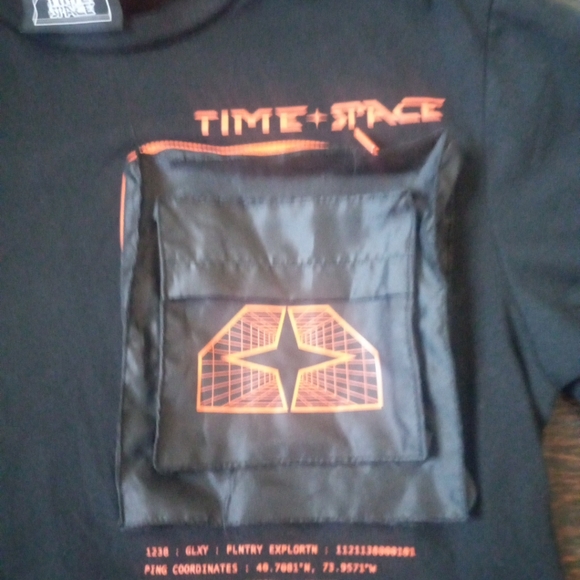 Time Space Mens Shirt Size Medium Color Black And Orange Zip Up Pocket Outdoor - Picture 3 of 13
